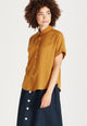 Givn Berlin Kurzarmbluse SARAH aus TENCEL™ Lyocell Blouse Rubber Brown (Tencel)