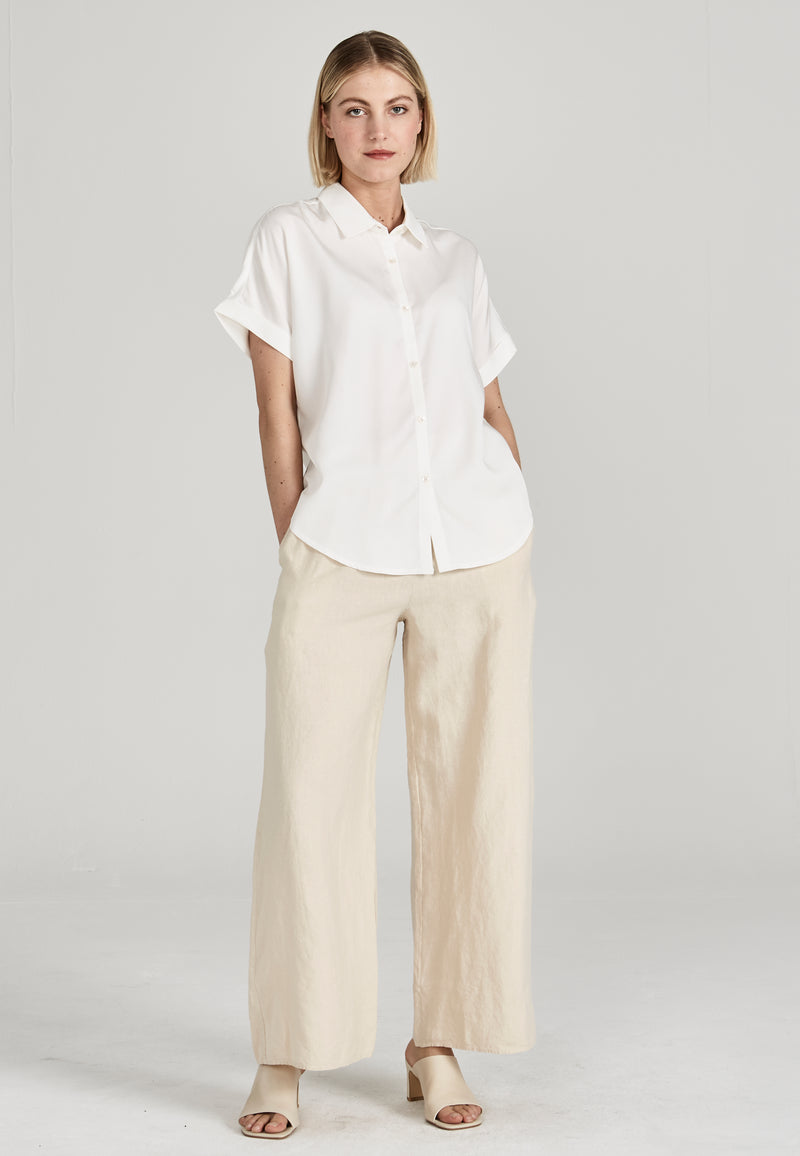 Givn Berlin Kurzarmbluse SARAH aus TENCEL™ Lyocell Blouse Undyed (Tencel)