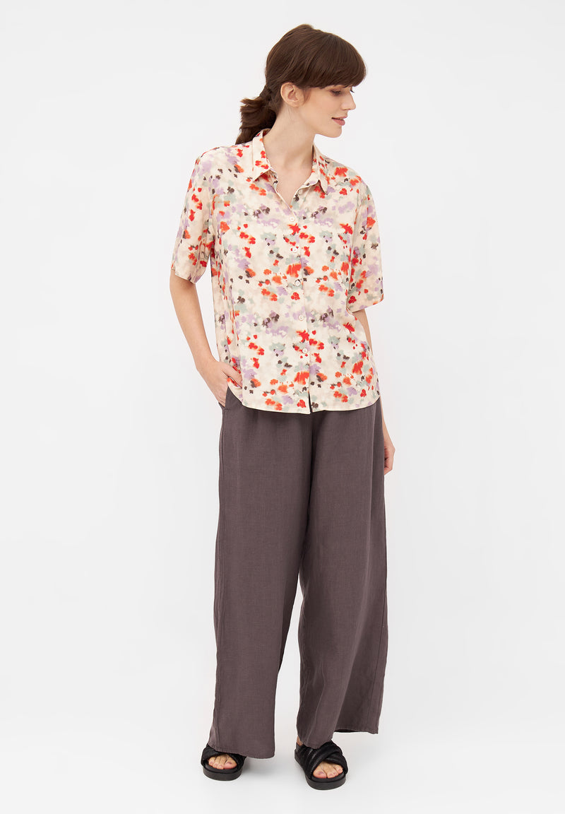 Givn Berlin Kurzarmbluse STINE aus LENZING™ ECOVERO™ Blouse Lavender / Sage (Flowers)