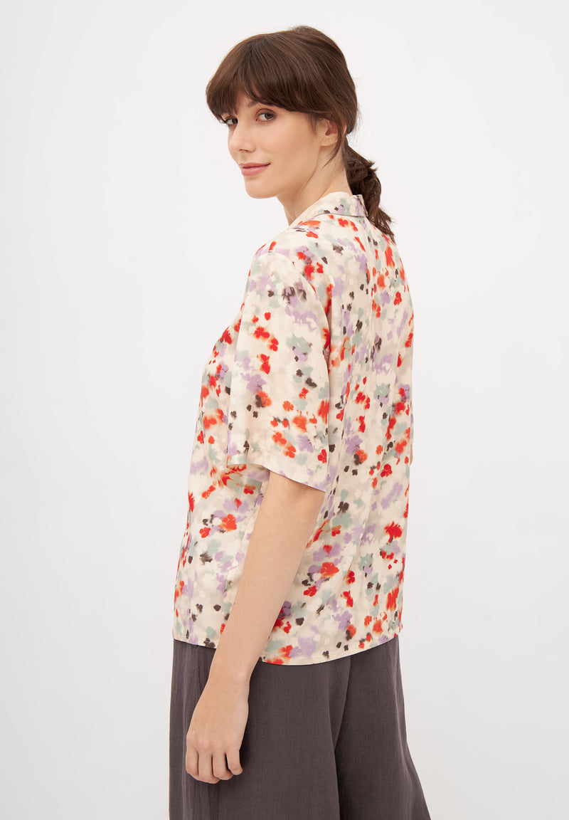 Givn Berlin Kurzarmbluse STINE aus LENZING™ ECOVERO™ Blouse Lavender / Sage (Flowers)