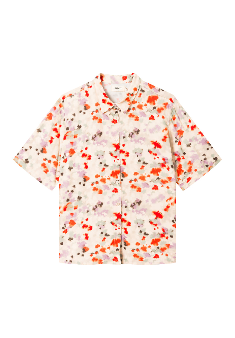 Givn Berlin Kurzarmbluse STINE aus LENZING™ ECOVERO™ Blouse Lavender / Sage (Flowers)