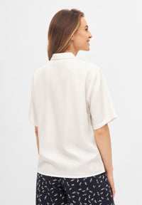 Givn Berlin Kurzarmbluse STINE aus TENCEL™ REFIBRA™ Lyocell Blouse White (Refibra)