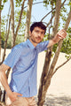 Givn Berlin Kurzarmhemd DYLAN aus Bio-Baumwolle Buttoned Shirt Light Blue / White (Stripes)