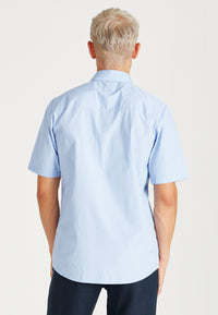 Givn Berlin Kurzarmhemd DYLAN aus Bio-Baumwolle Buttoned Shirt Light Blue/White (Thin Stripes)