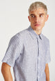 Givn Berlin Kurzarmhemd DYLAN aus Leinen Buttoned Shirt Blue / White (Stripes, Linen)