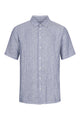Givn Berlin Kurzarmhemd DYLAN aus Leinen Buttoned Shirt Blue / White (Stripes, Linen)
