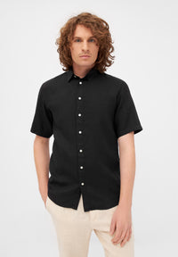Givn Berlin Kurzarmhemd DYLAN aus Leinen Buttoned Shirt Black (Linen)