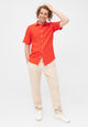 Givn Berlin Kurzarmhemd DYLAN aus Leinen Buttoned Shirt Sunset Orange (Linen)