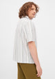 Givn Berlin Kurzarmhemd LUCA aus Bio-Baumwolle Buttoned Shirt Olive Green / Beige (Stripes)