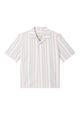 Givn Berlin Kurzarmhemd LUCA aus Bio-Baumwolle Buttoned Shirt Peach / Light Blue (Stripes)