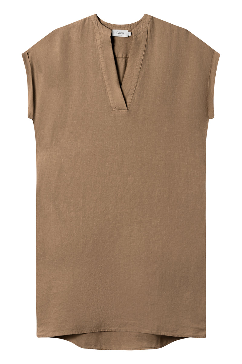 Givn Berlin Leinenkleid BIANCA aus Leinen Dress Muddy Brown (Linen)
