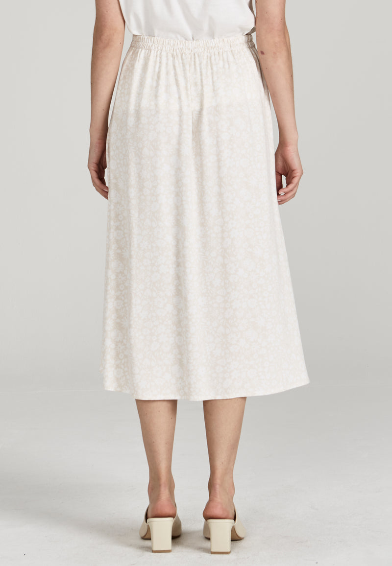 Givn Berlin Midirock TILDA aus LENZING™ ECOVERO™ Skirt Clay / White (Flowers)