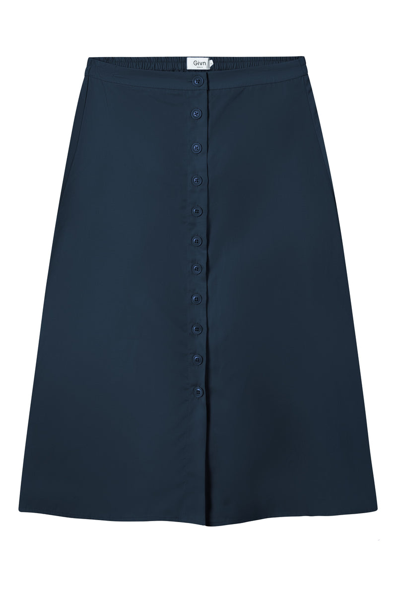 Givn Berlin Midirock TILDA aus TENCEL™ Lyocell Skirt Midnight Blue (Tencel)