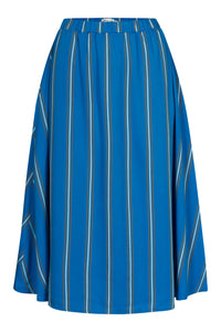 Givn Berlin Midirock VANA aus LENZING™ ECOVERO™ Skirt Blue / Brown (Stripes)