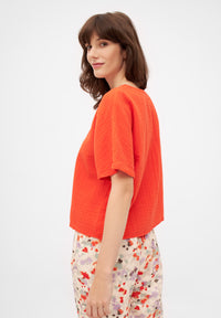 Givn Berlin Musselin T-Shirt PINA aus Bio-Baumwolle Blouse Sunset Orange