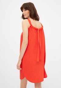 Givn Berlin Musselinkleid ELIF aus Bio-Baumwolle Dress Sunset Orange