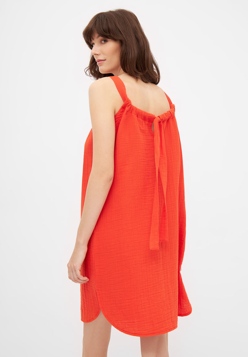 Givn Berlin Musselinkleid ELIF aus Bio-Baumwolle Dress Sunset Orange