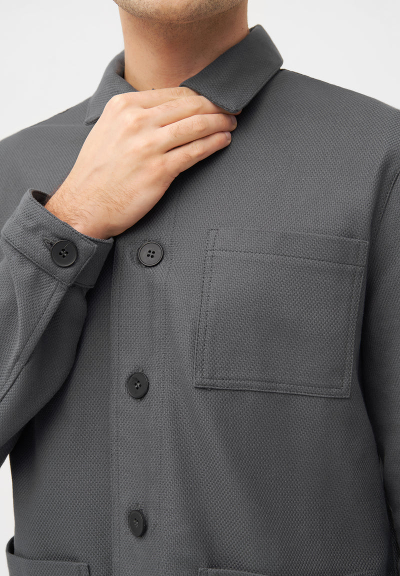 Givn Berlin Overshirt BEN aus Bio-Baumwolle Jacket Dark Grey