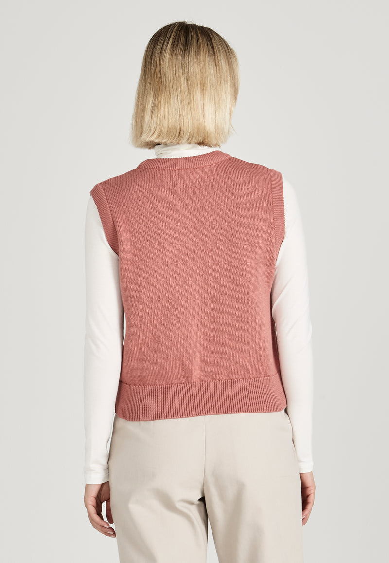 Givn Berlin Pullunder AMBER aus Bio-Baumwolle Sweater Dark Rose