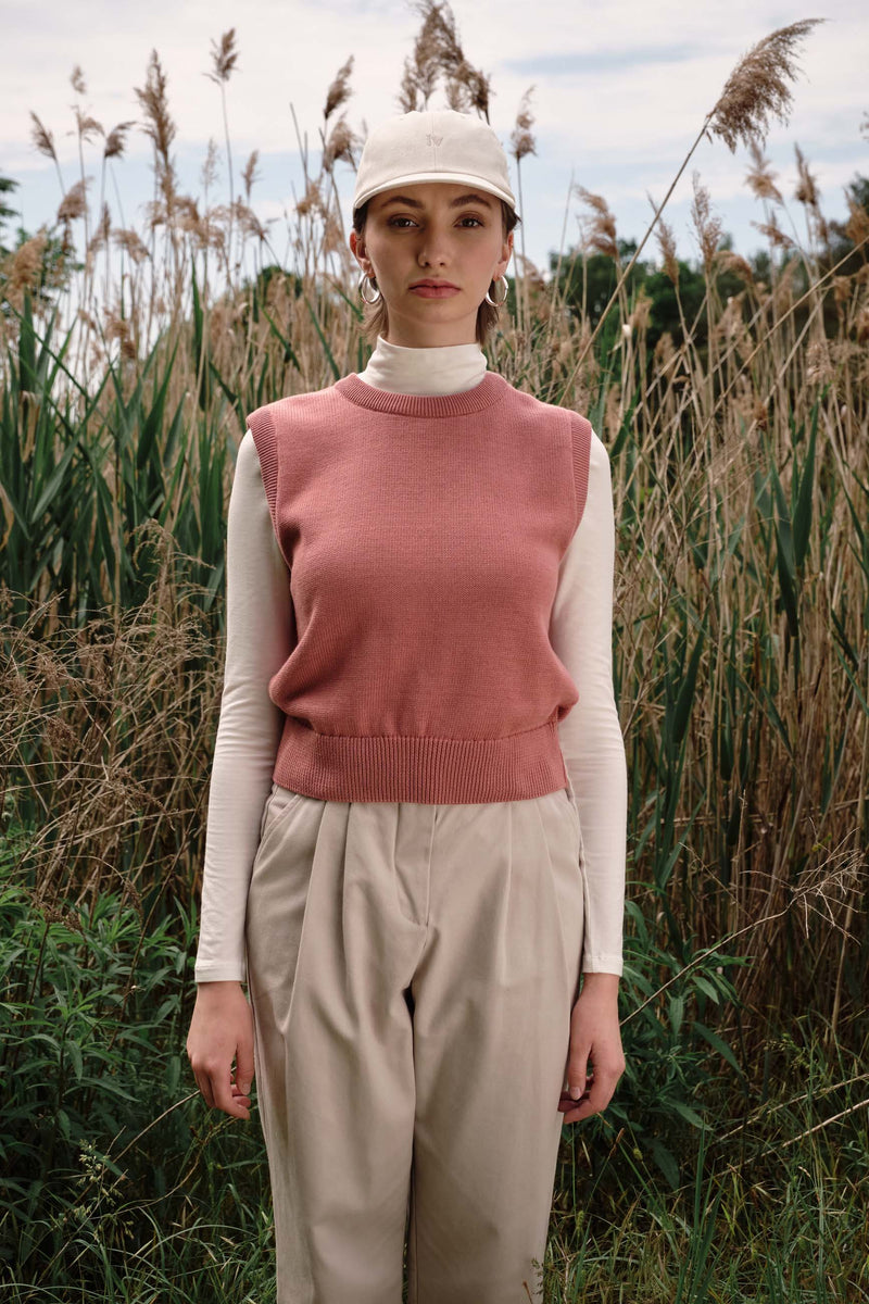 Givn Berlin Pullunder AMBER aus Bio-Baumwolle Sweater Dark Rose