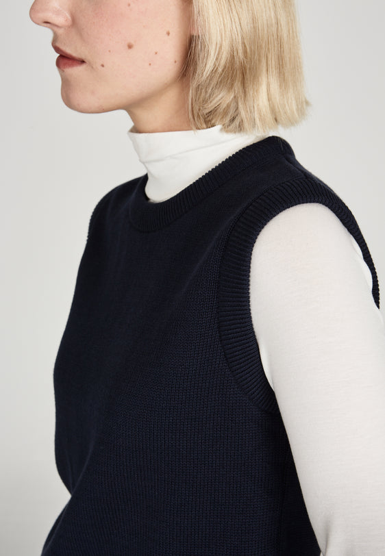 Givn Berlin Pullunder AMBER aus Bio-Baumwolle Sweater Midnight Blue