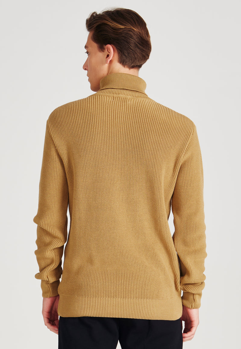 Givn Berlin Rollkragen-Strickpullover PIET aus Bio-Baumwolle Sweater Camel
