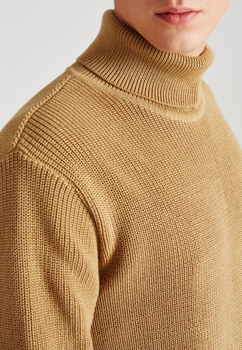 Givn Berlin Rollkragen-Strickpullover PIET aus Bio-Baumwolle Sweater Camel