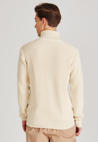 Givn Berlin Rollkragen-Strickpullover PIET aus Bio-Baumwolle Sweater Off White