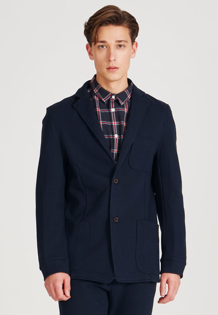 Sakko BENT aus Bio-Baumwolle Midnight Blue (Structure) Herren