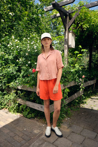 Givn Berlin Shorts CLEO aus Leinen Shorts Sunset Orange (Linen)