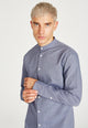Givn Berlin Stehkragen-Hemd WES aus Bio-Baumwolle Buttoned Shirt Blue (Dots)