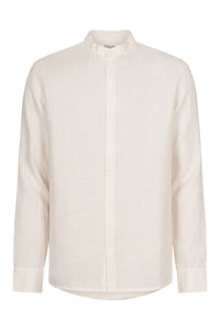 Givn Berlin Stehkragen-Hemd WES aus Leinen Buttoned Shirt Off White (Linen)