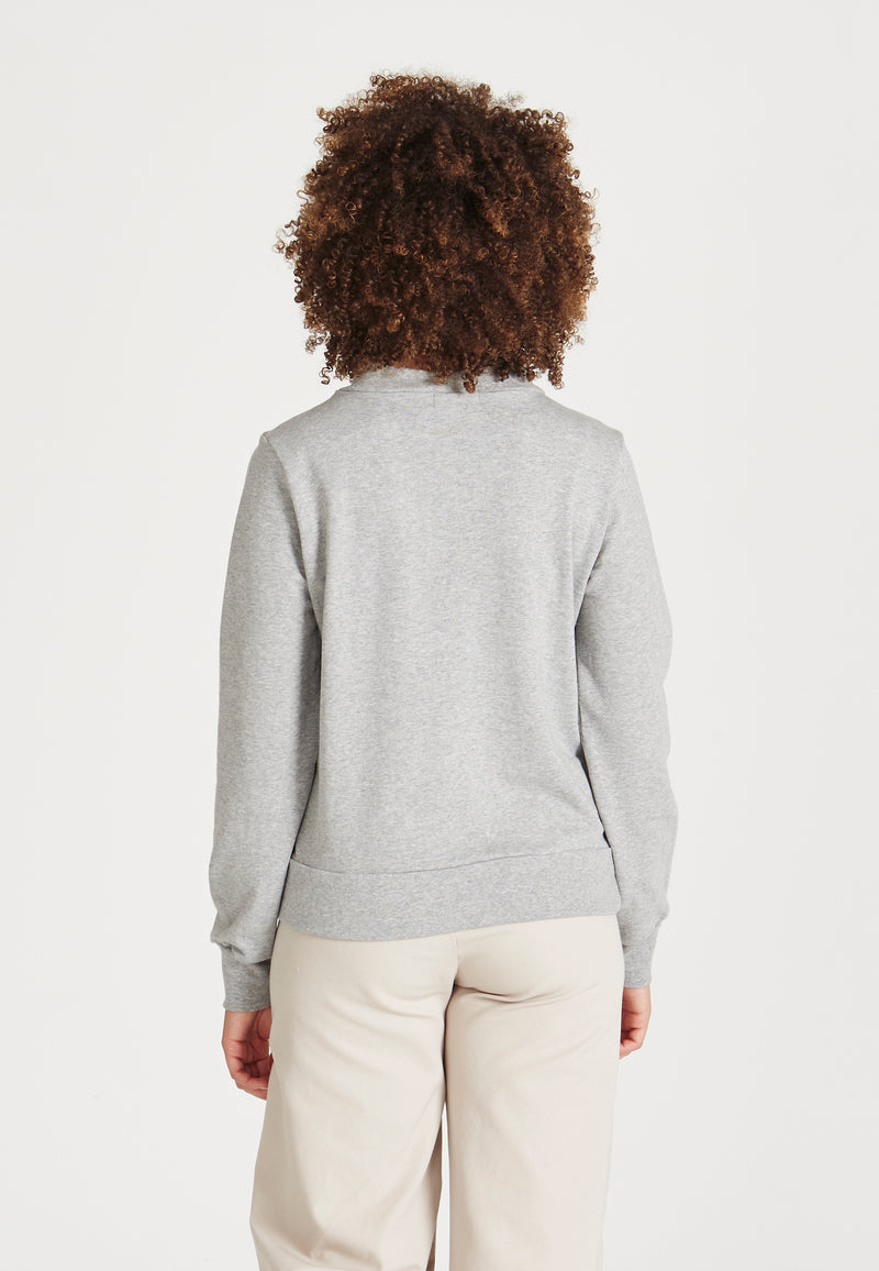 Givn Berlin Stehkragen-Sweatshirt VIVIAN aus Bio-Baumwolle Sweater Grey Melange