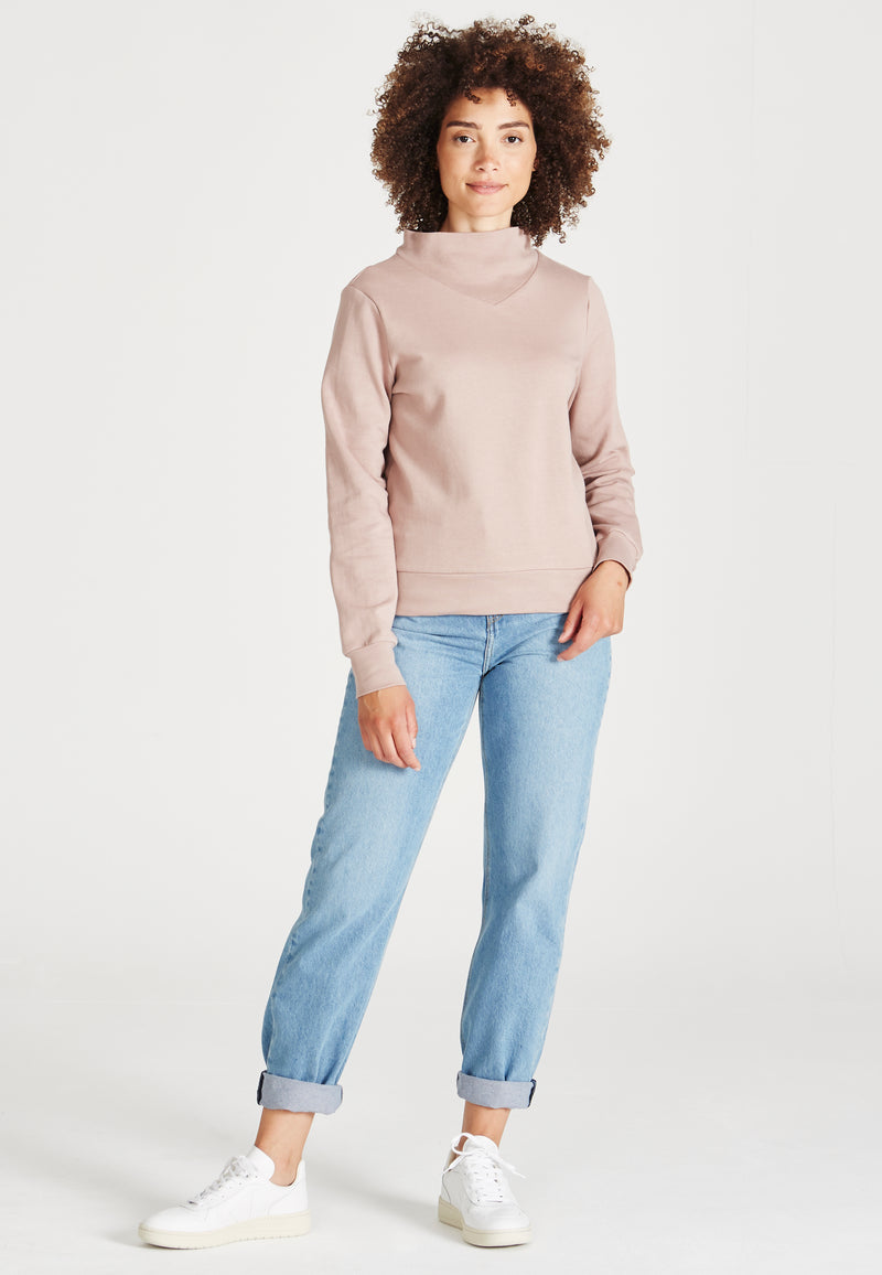 Givn Berlin Stehkragen-Sweatshirt VIVIAN aus Bio-Baumwolle Sweater Muddy Pink