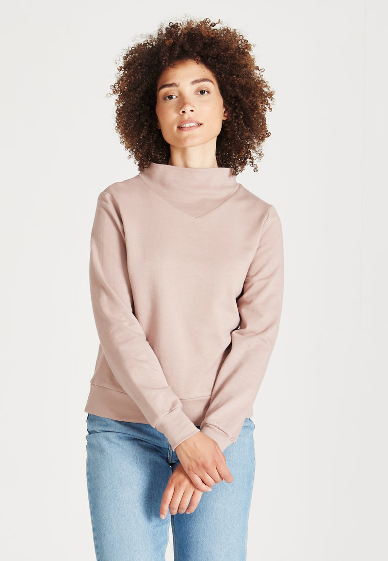Givn Berlin Stehkragen-Sweatshirt VIVIAN aus Bio-Baumwolle Sweater Muddy Pink