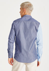 Givn Berlin Streifen-Hemd KENT aus Bio-Baumwolle Buttoned Shirt Double Blue (Stripes)