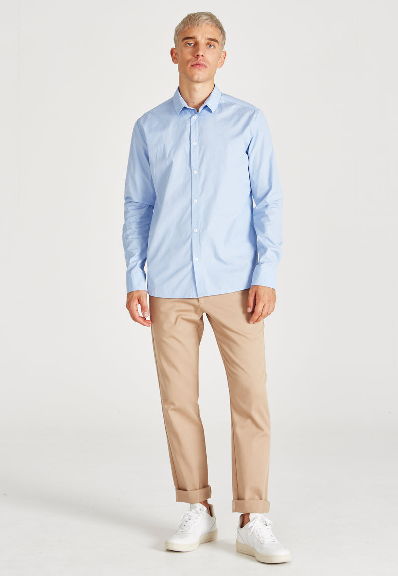 Givn Berlin Streifen-Hemd KENT aus Bio-Baumwolle Buttoned Shirt Light Blue/White (Thin Stripes)