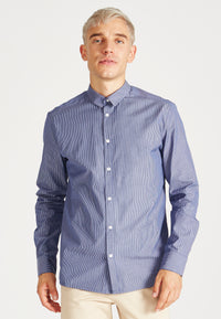Givn Berlin Streifen-Hemd KENT aus Bio-Baumwolle Buttoned Shirt Navy Blue / White (Thin Stripes)