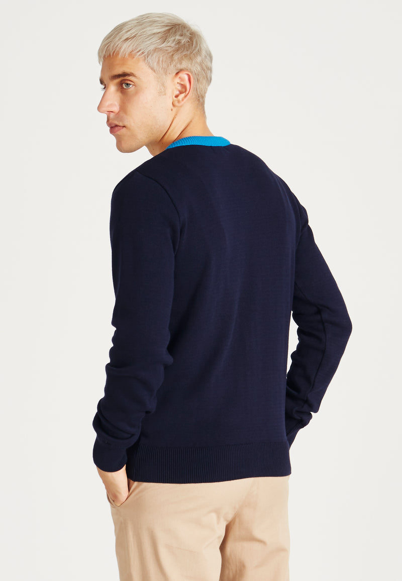 Givn Berlin Strickjacke NELSON aus Bio-Baumwolle Cardigan Blue