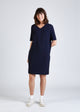 Organic cotton knit dress VALERIE - Blue