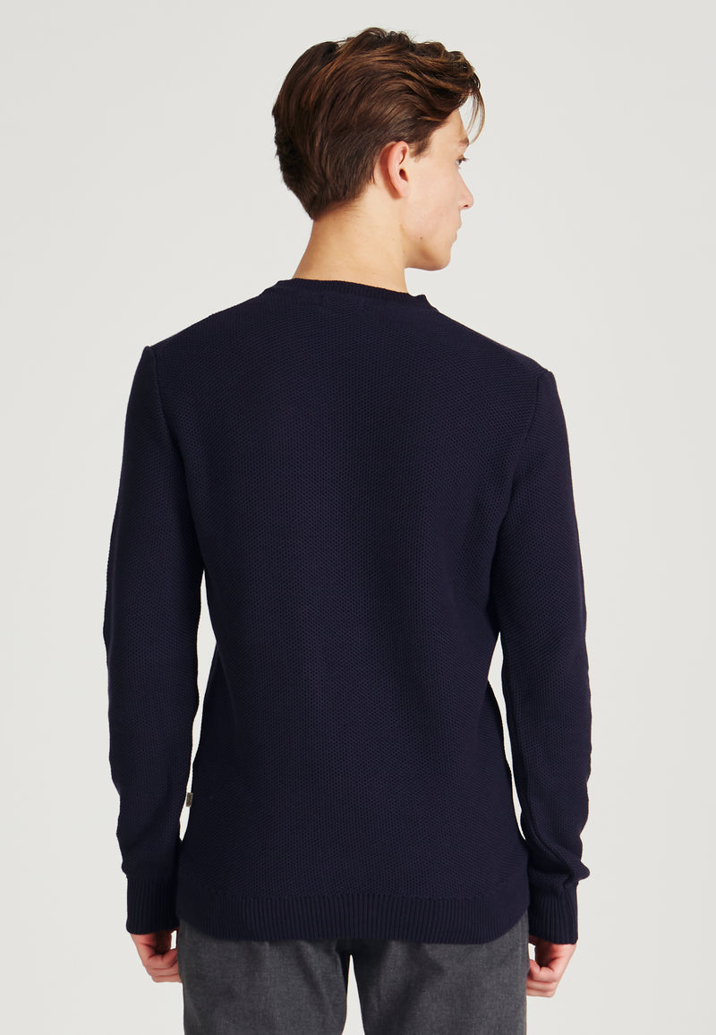 Givn Berlin Strickpullover ADRIAN aus Bio-Baumwolle Sweater Dark Blue
