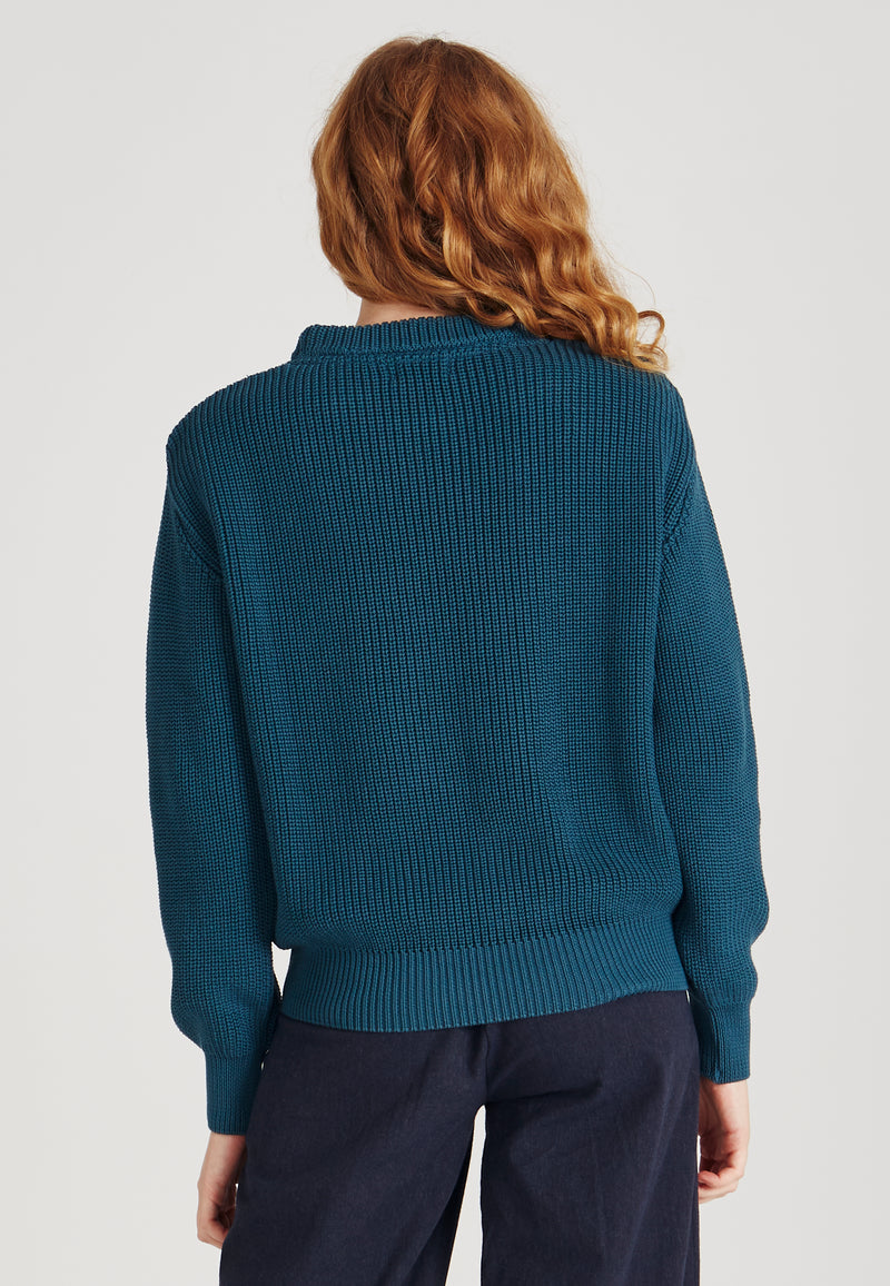 Givn Berlin Strickpullover ARIA aus Bio-Baumwolle Sweater Teal Blue