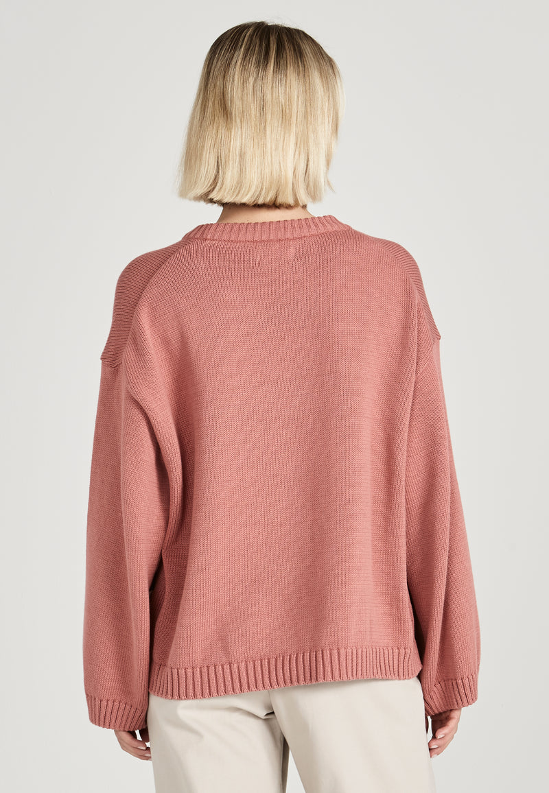 Givn Berlin Strickpullover BECKY aus Bio-Baumwolle Sweater Dark Rose