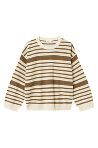 Givn Berlin Strickpullover BECKY aus Bio-Baumwolle Sweater Undyed / Caramel Brown (Stripes)