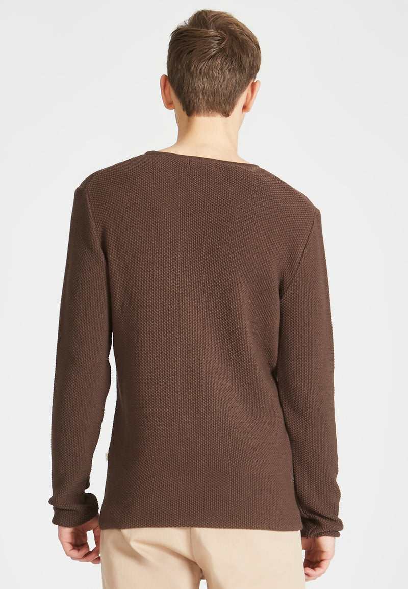 Givn Berlin Strickpullover COLE aus Bio-Baumwolle Sweater Oak Brown