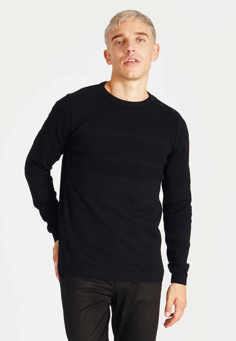 Givn Berlin Strickpullover LEANDER aus Bio-Baumwolle Sweater Black