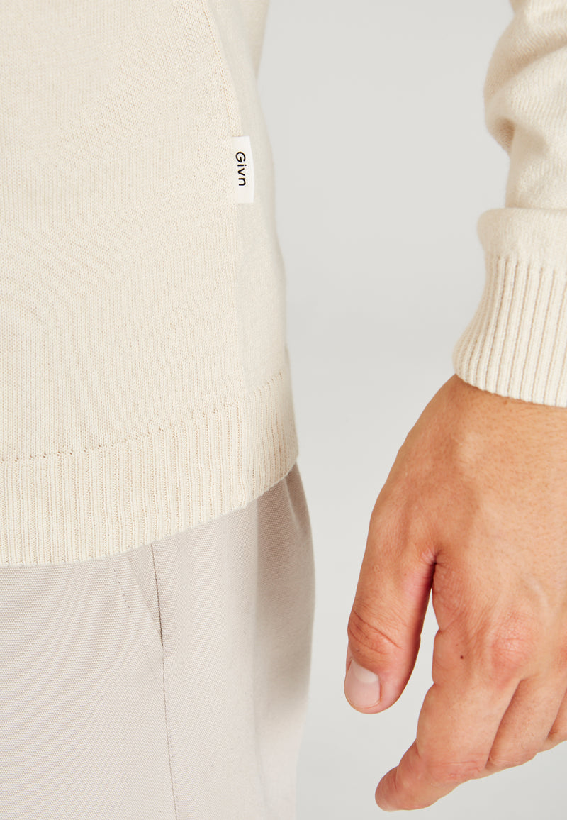 Givn Berlin Strickpullover LEANDER aus Bio-Baumwolle Sweater Light Beige