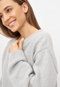 Givn Berlin Strickpullover PHILOU aus recycelter Wolle Sweater Light Grey