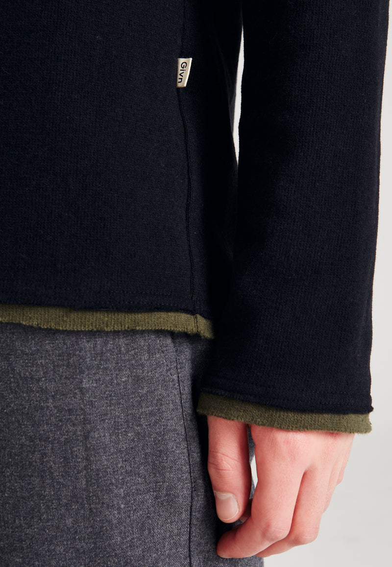 Sweater EMIL aus recycelter Baumwolle - Black