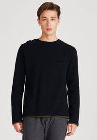 Sweater EMIL aus recycelter Baumwolle - Black